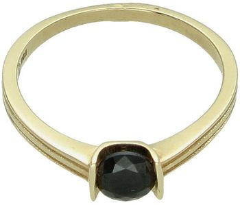 Złoty pierścionek damski PI 6775A próby 585 z czarną cyrkonią 5 mm. Szerokość szyny 1 mm, waga 2,00 g. Elegancka i subtelna biżuteria dla kobiet z charakterem.1.jpg
